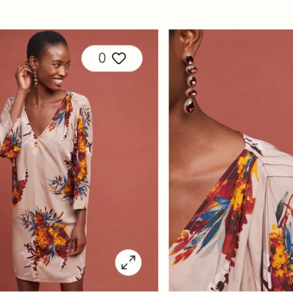 Anthropologie The Odells Harvest Floral Tunic Dress Size S